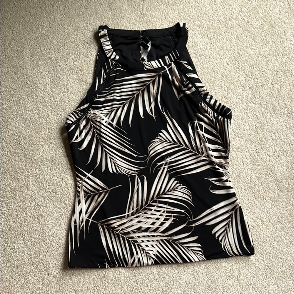 White House Black Market Graphic Fitted Sleeveless Tank Top